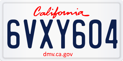 CA license plate 6VXY604