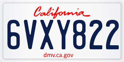 CA license plate 6VXY822