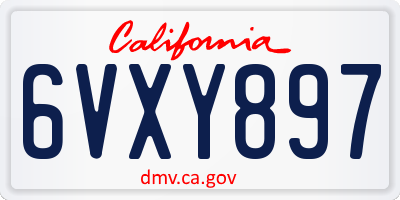 CA license plate 6VXY897