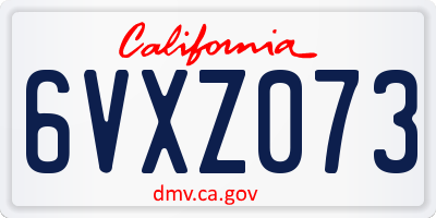 CA license plate 6VXZ073