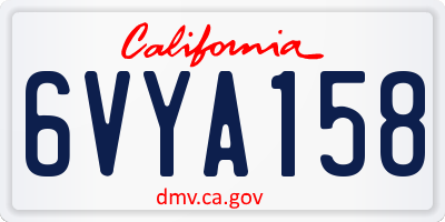 CA license plate 6VYA158