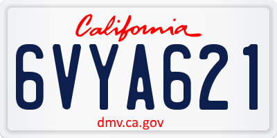 CA license plate 6VYA621