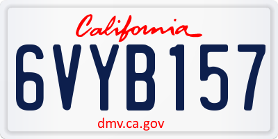 CA license plate 6VYB157