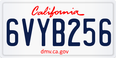 CA license plate 6VYB256