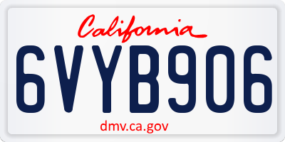 CA license plate 6VYB906