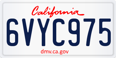CA license plate 6VYC975