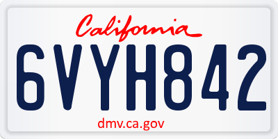 CA license plate 6VYH842