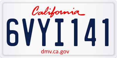 CA license plate 6VYI141