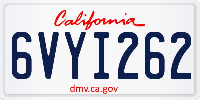 CA license plate 6VYI262