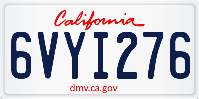 CA license plate 6VYI276