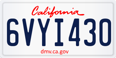 CA license plate 6VYI430