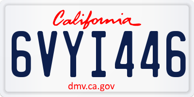 CA license plate 6VYI446