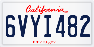 CA license plate 6VYI482