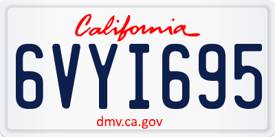 CA license plate 6VYI695