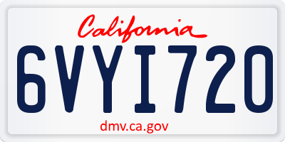 CA license plate 6VYI720