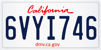 CA license plate 6VYI746