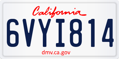 CA license plate 6VYI814