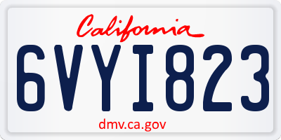 CA license plate 6VYI823