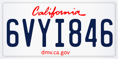 CA license plate 6VYI846