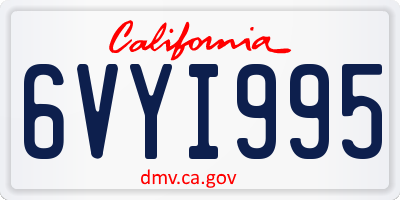 CA license plate 6VYI995