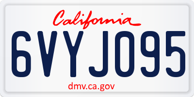 CA license plate 6VYJ095