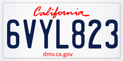 CA license plate 6VYL823