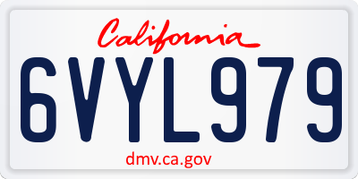 CA license plate 6VYL979