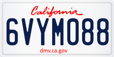 CA license plate 6VYM088