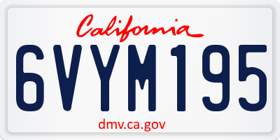 CA license plate 6VYM195