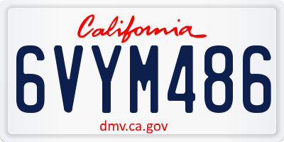 CA license plate 6VYM486