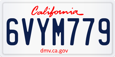 CA license plate 6VYM779