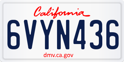 CA license plate 6VYN436