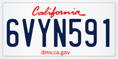 CA license plate 6VYN591