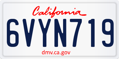 CA license plate 6VYN719