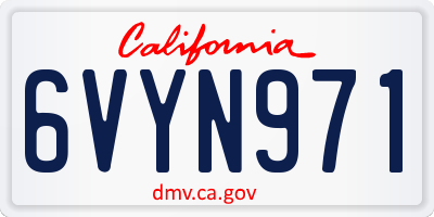CA license plate 6VYN971