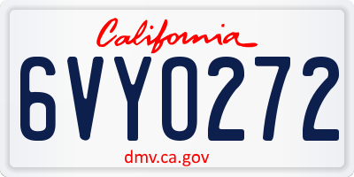 CA license plate 6VYO272