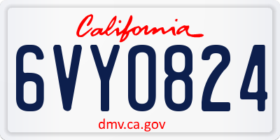 CA license plate 6VYO824