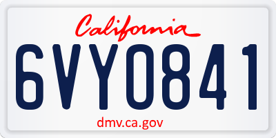 CA license plate 6VYO841