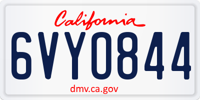CA license plate 6VYO844