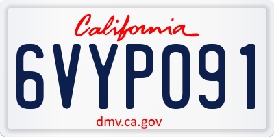 CA license plate 6VYP091