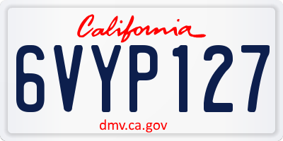 CA license plate 6VYP127
