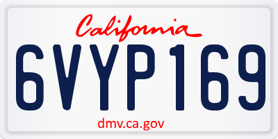 CA license plate 6VYP169
