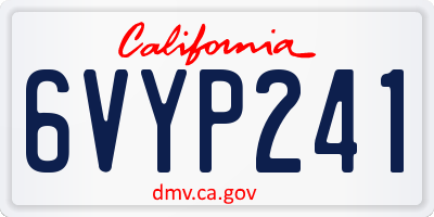 CA license plate 6VYP241