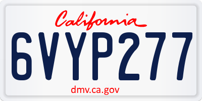 CA license plate 6VYP277