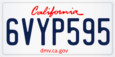 CA license plate 6VYP595