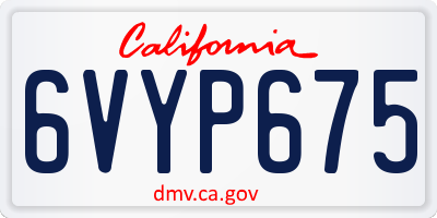 CA license plate 6VYP675