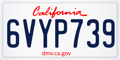 CA license plate 6VYP739