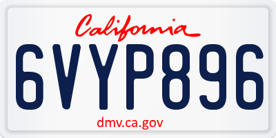CA license plate 6VYP896