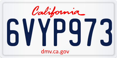 CA license plate 6VYP973