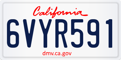 CA license plate 6VYR591
